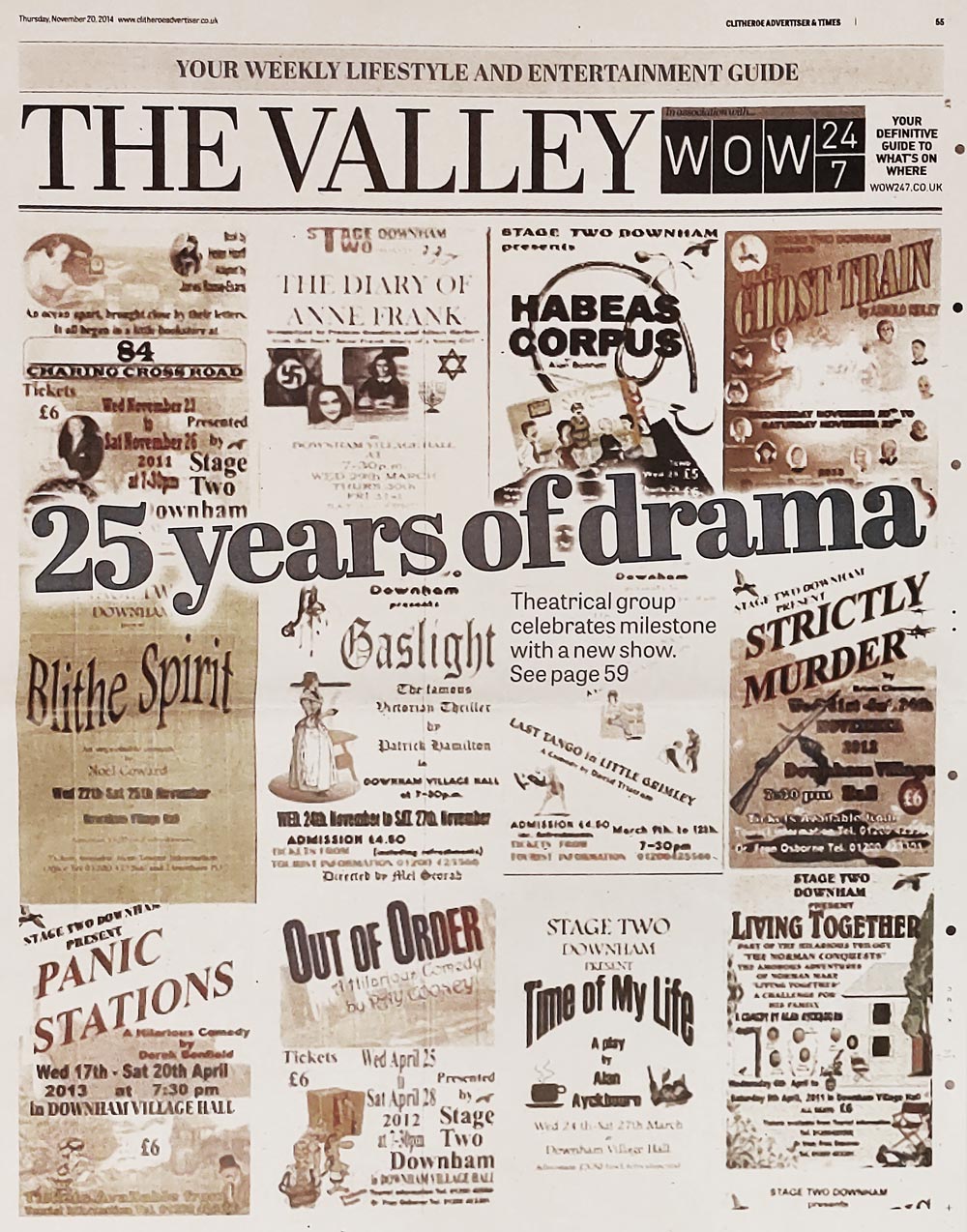 A newspaper full page spread from 2014